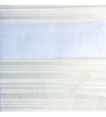 Beige white color horizontal stripes with transparent net fabric embossed pattern textured finished background zebra blind